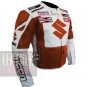 Suzuki 4269 Orange Pure Cowhide Leather Safety Racing Jacket For Bike Racers