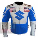 Suzuki 4269 Sky Blue Outclass New Arrival Pure Cowhide Leather Jackets For Bikers