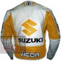 New Outclass Arrival Pure Cowhide Leather Safety Jacket.. Suzuki 4269 Yellow Leather