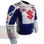 New Men's Fashion Design Cowhide Leather Jacket .. Suzuki Icon 4269 White