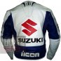 New Men's Fashion Design Cowhide Leather Jacket .. Suzuki Icon 4269 White