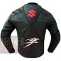 Suzuki 4292 Hayabusa Black Pure Cowhide Leather Racing Safety Jacket