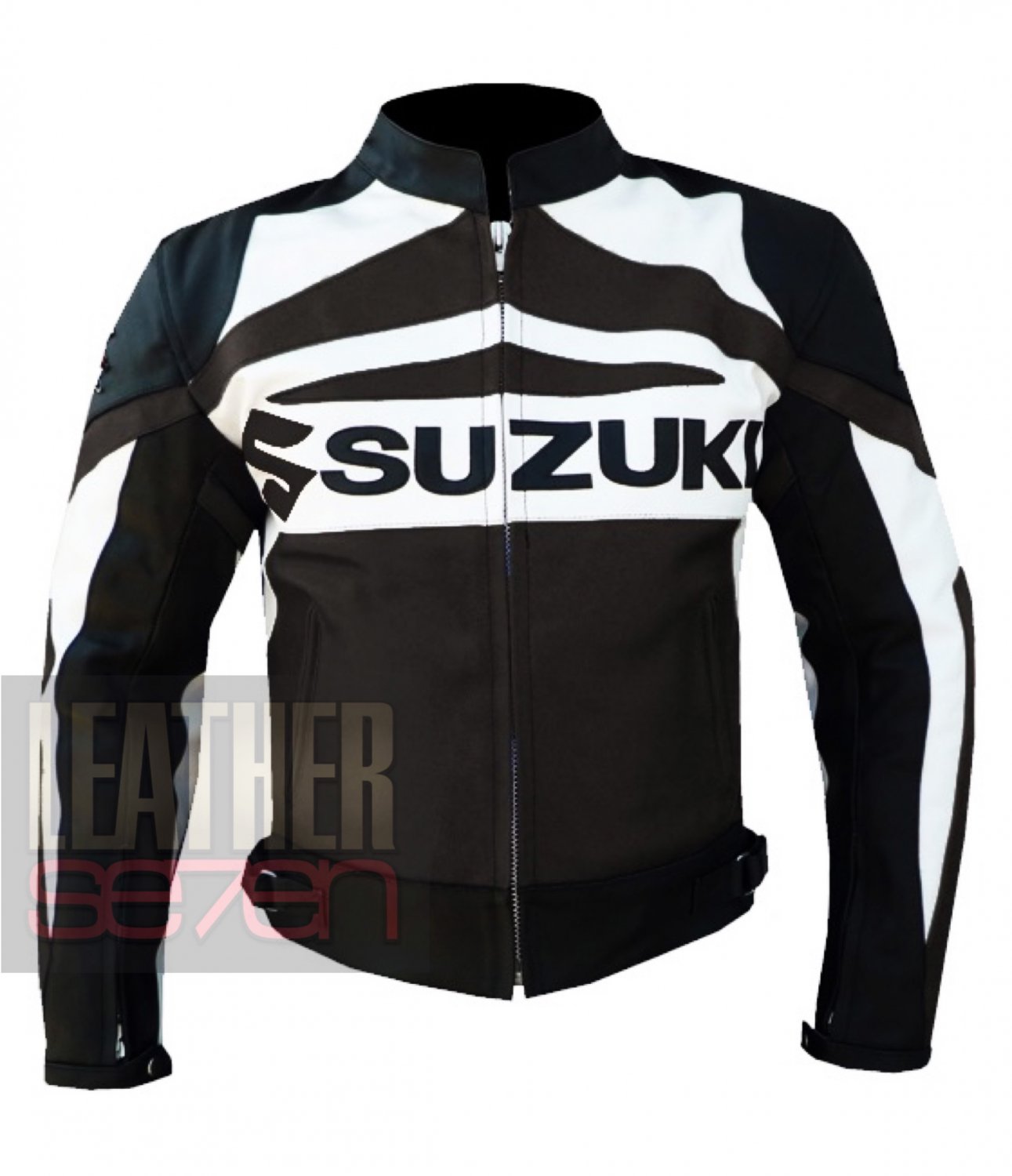 Suzuki GSX Brown Pure Cowhide Leather Safety Racing Jacket For Bikers