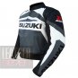 New Best Arrival Of Pure Cowhide Leather Safety Racing Jacket Suzuki GSX Grey