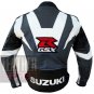 New Best Arrival Of Pure Cowhide Leather Safety Racing Jacket Suzuki GSX Grey