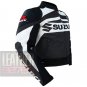 Suzuki GSX Gun Metal 100% Pure Cowhide Leather Safety Racing Jacket For Bikers