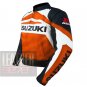 New Best Arrival Of Pure Cowhide Leather Safety Jacket Suzuki GSX Orange