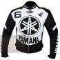 Yamaha 6 Black Pure Cowhide Leather Racing Safety Jacket For Bike Riders