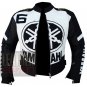 Yamaha 6 Black Pure Cowhide Leather Racing Safety Jacket For Bike Riders
