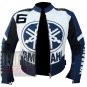 Yamaha 6 Blue Pure Cowhide Leather Safety Racing Jacket For Professional Racers