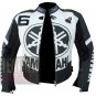 Pure Genuine Classic Cowhide Leather Safety Racing Yamaha 6 Grey Jacket