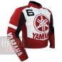 Yamaha 6 Red Genuine Cowhide Leather Safety Jacket For Bikers By ButtCo Group