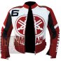 Yamaha 6 Red Genuine Cowhide Leather Safety Jacket For Bikers By ButtCo Group