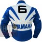 New Arrival Pure Cowhide Leather Safety Jacket .. Yamaha 6 Sky Blue Coat
