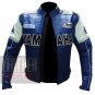 Protective Motorcycle Pure Cowhide Leather Racing Jacket ... Yamaha 0820 Blue