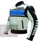 Best Quality Pure Cowhide Leather Racing Jackets .. Yamaha 5241 Sky Blue Coat