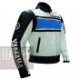 Best Quality Pure Cowhide Leather Racing Jackets .. Yamaha 5241 Sky Blue Coat