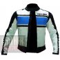 Best Quality Pure Cowhide Leather Racing Jackets .. Yamaha 5241 Sky Blue Coat