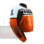 Genuine Cowhide Leather Racing Jacket For Bikers .. Yamaha 6728 Orange
