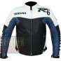 New Fashion Arrival Racing Cowhide Leather Jackets . Yamaha R6 Blue Coat