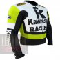 New Fashion Classic Leather Jacket For Bikers .. Kawasaki 1 Fluorescent ..