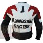 Kawasaki 1 Red Pure Cowhide Leather Safety Racing Jacket For Bike Racers ..