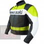 Kawasaki 2020 fluorescent  Pure Cowhide Leather Motorbike Armour Jacket