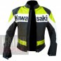 Kawasaki 2020 fluorescent  Pure Cowhide Leather Motorbike Armour Jacket