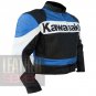 Kawasaki Sky Blue 2020 Real Cowhide Leather Coat . Motorcycle Jacket
