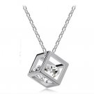 Fashion Hearts and Arrows Zircon Crystal Necklace Short Section of Small sSquares