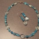 Deep aqua necklace and earrings