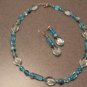 Deep aqua necklace and earrings