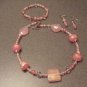 Pink jewels necklace, earrings, and bracelet set