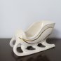 Small Vintage 1950's Ceramic Christmas Sleigh, Sled Centerpiece Table Decor