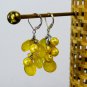 Sterling Silver Leverback Lemon Chalcedony Yellow Pearl Cluster Dangle Earrings