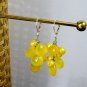 Sterling Silver Leverback Lemon Chalcedony Yellow Pearl Cluster Dangle Earrings