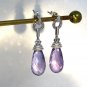 Sterling Silver Purple Amethyst Teardrop Briolette Pierced Dangle Earrings, TJC