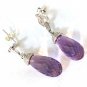 Sterling Silver Purple Amethyst Teardrop Briolette Pierced Dangle Earrings, TJC