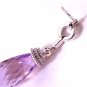 Sterling Silver Purple Amethyst Teardrop Briolette Pierced Dangle Earrings, TJC