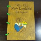 Fine Old New England Cookbook, Wood Spiral Recipe Wooden Cover Book