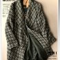 Plaid woolen overcaot Grid cardigan short coat outwear Woman oversized coat