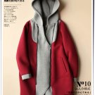 burgundy Hooded winter coat parkas color patchwork sweater overcoat jacket
