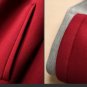 burgundy Hooded winter coat parkas color patchwork sweater overcoat jacket