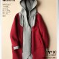 green Hooded winter coat parkas color patchwork sweater overcoat jacket