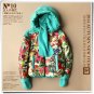 pink Hooded floral down coat short parkas jacket 90% duck's down
