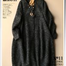 dark gray woolen overcoat cardigan causal winter coat outwear