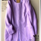 Solid violet woolen overcoat cardigan pocket winter coat