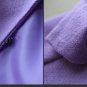 Solid violet woolen overcoat cardigan pocket winter coat