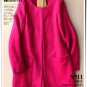 Solid violet woolen overcoat cardigan pocket winter coat
