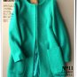 Solid light blue woolen winter overcoat cardigan coat